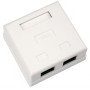 Комп'ютерна розетка RJ45x2 UTP cat.5e 8P8C Vinga (VCPRJ45O2) Комп'ютерна розетка RJ45x2 UTP cat.5e 8P8C Vinga (VCPRJ45O2)