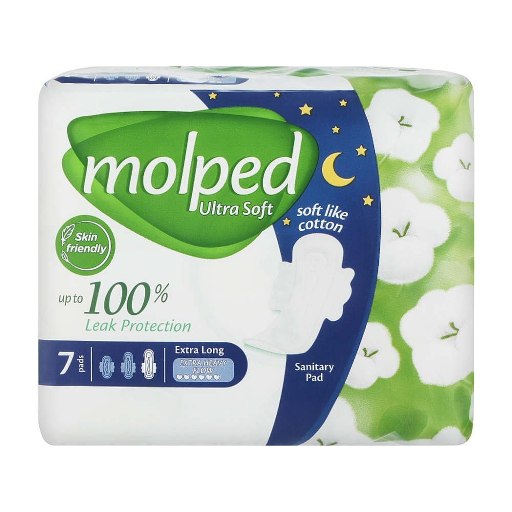 Гігієнічні прокладки Molped Ultra Soft Extra Long 6 крапель 32 см 7 шт. (8690536845231)