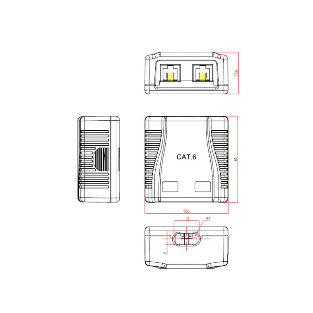 Комп'ютерна розетка Cablexpert RJ45x2 UTP, cat.6 (NCAC-2U6-01)
