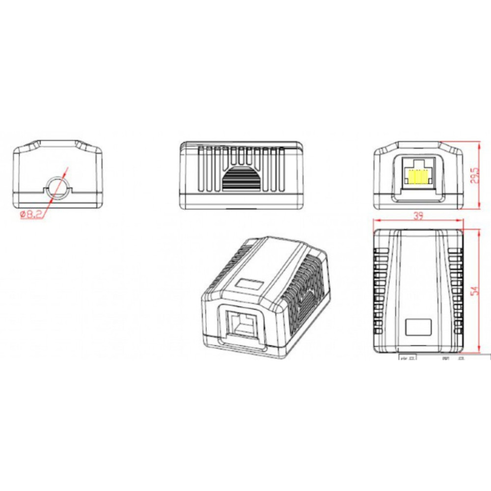 Комп'ютерна розетка Cablexpert RJ45x1 FTP, cat.6 (NCAC-1F6-01)