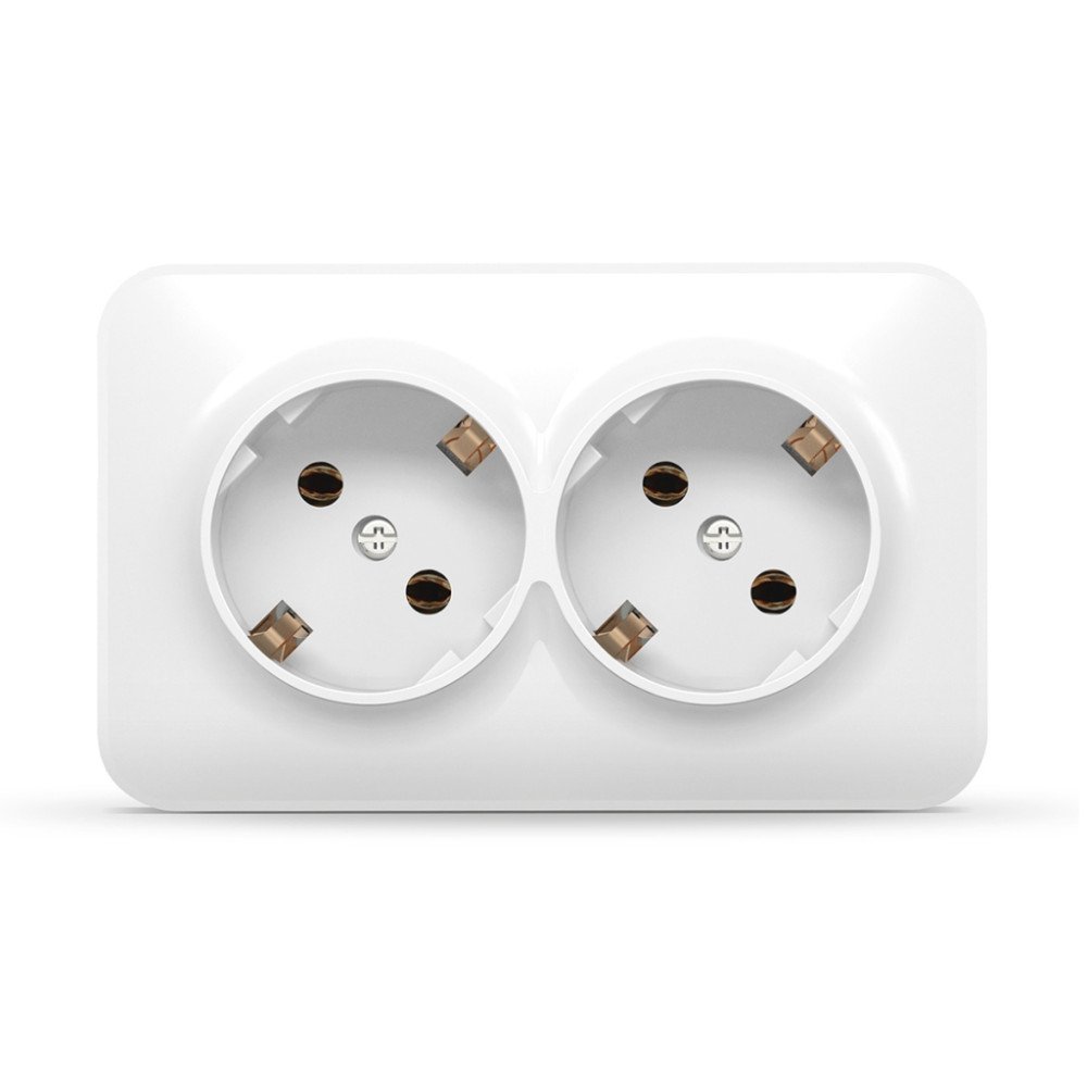 Розетка Videx BINERA IP20 зовнішня 2ая із заземленням біла (VF-BNS22G-W)