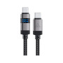 Дата кабель USB-C to USB-C 1.2m 60W digital display C15-03 Black Acefast (6974316283720) Дата кабель USB-C to USB-C 1.2m 60W digital display C15-03 Black Acefast (6974316283720)