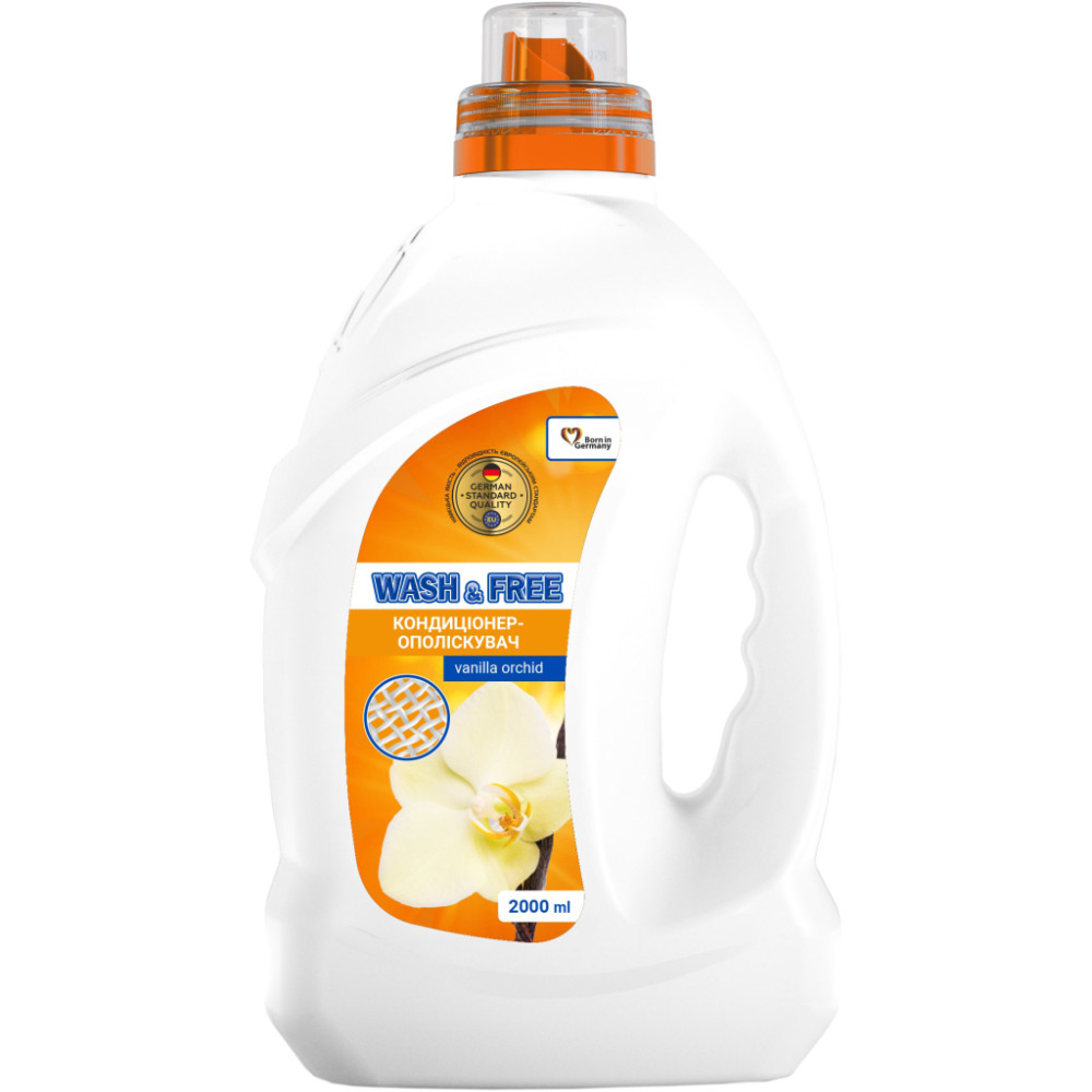 Кондиціонер для білизни Wash&Free Концентрований пом'якшувач тканин Ванільна орхідея 2 л (4262396143693)