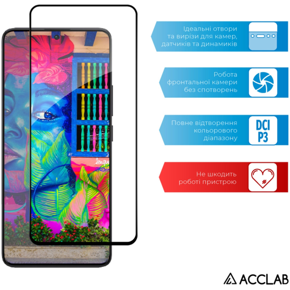 Скло захисне ACCLAB Full Glue Xiaomi Redmi Note 13 Pro Plus 5G Black (1283126583827)