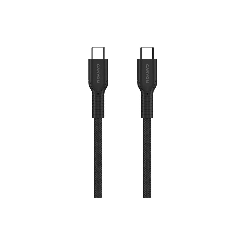 Дата кабель USB-C to USB-C 1.0m OnWire 60CL C-C 60W COLOR Braided 1m Black Canyon (CND-CCAP60AB10B)
