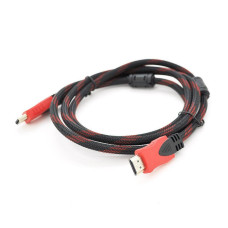 Кабель мультимедійний HDMI M to HDMI M 1.5m V1.4 black/red Merlion (YT-HDMI(M)/(M)NY/RD-1.5m)