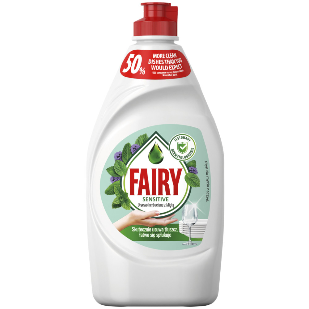 Засіб для ручного миття посуду Fairy Ніжні руки Чайне дерево та М'ята 450 мл (4015400956358)