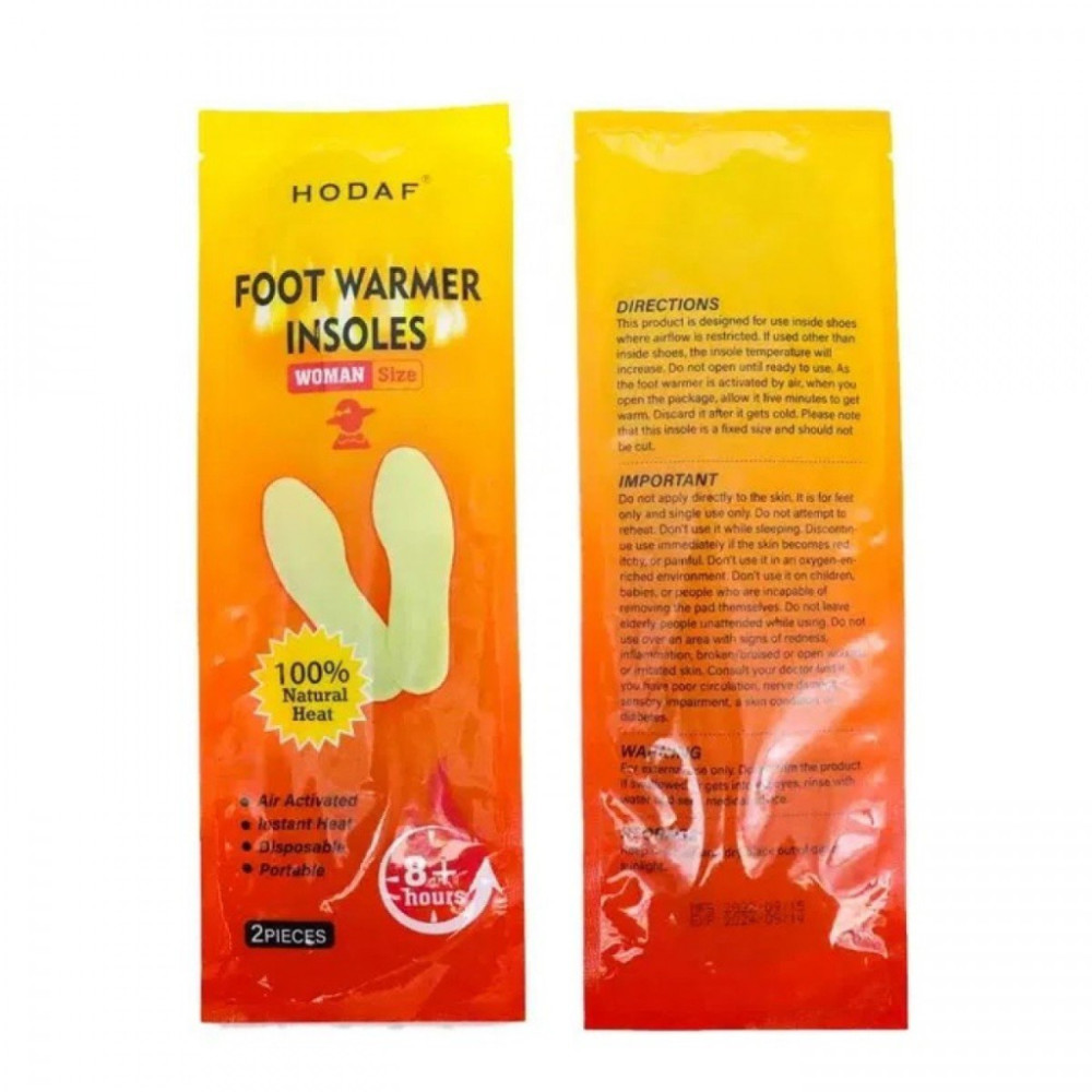 Хімічна грілка Hodaf для ніг розмір 23х7,6 см до 8 годин (Foot Warmer Women)