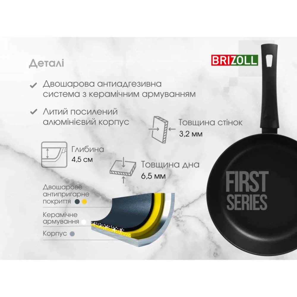 Сковорода Brizoll First 22 см (51-2245)