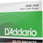 Струни для гітари D'Addario 85/15 Bronze Super Light (09-45) (EZ890) Струни для гітари D'Addario 85/15 Bronze Super Light (09-45) (EZ890)