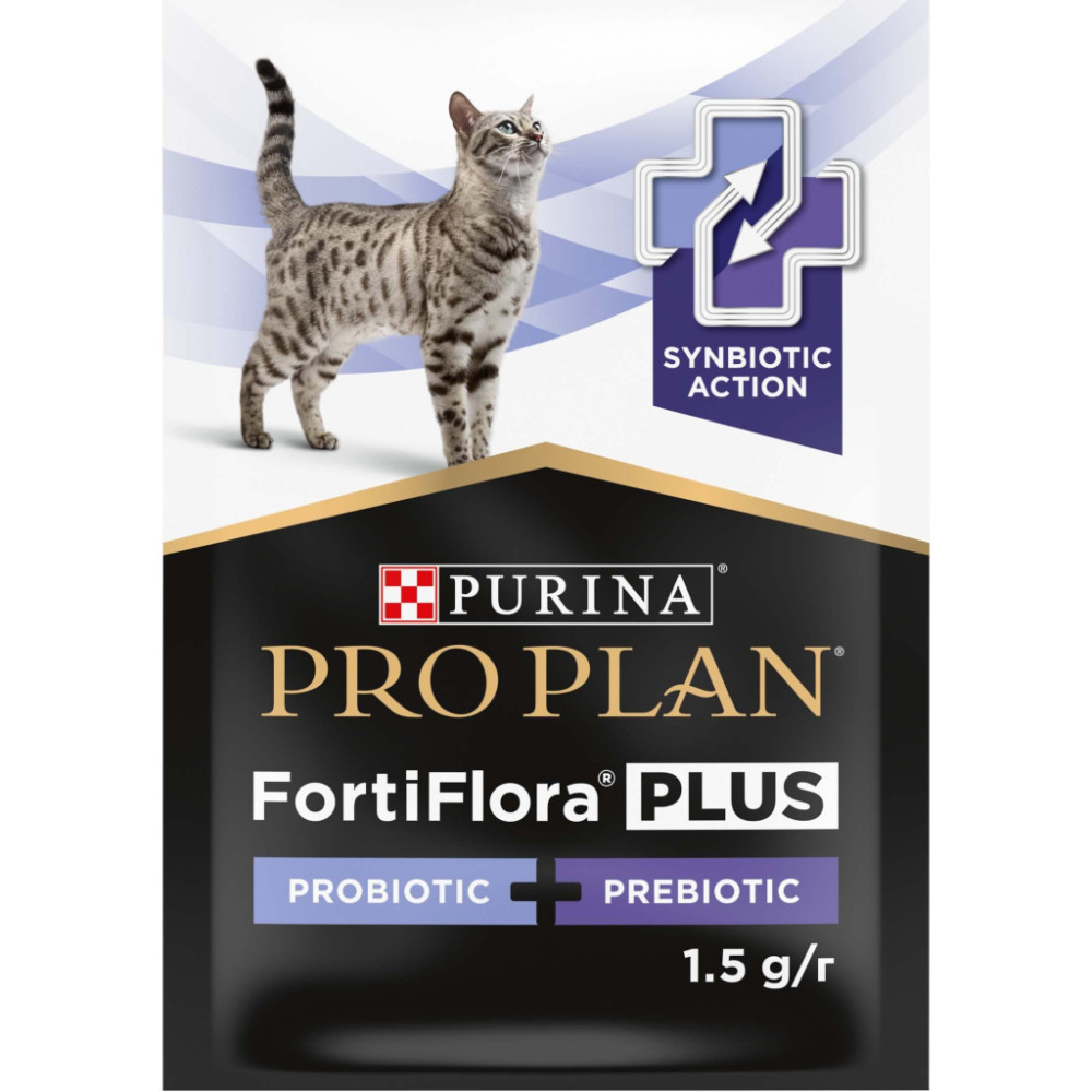 Пробіотична добавка для тварин Purina Pro Plan FortiFlora Plus Для котів і кошенят для підтримки нормальної мікрофлори кишківника 30 x 1.5 г (8445290507495)