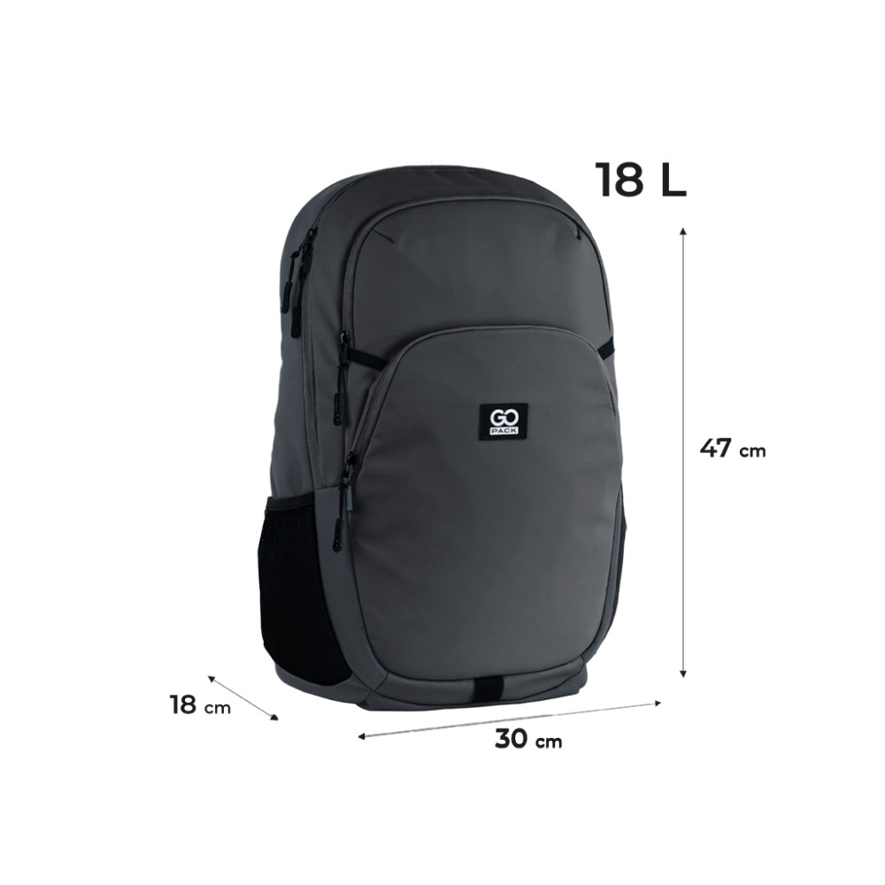 Рюкзак шкільний GoPack Education Teens 185 темно-сірий (GO25-185L-1)
