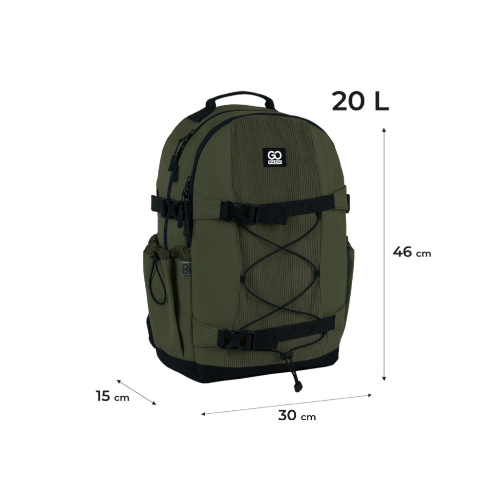 Рюкзак шкільний GoPack Education Teens 186 хакі (GO25-186L-3)