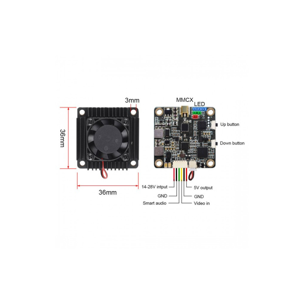 Відеопередавач (VTX) AKK Ultra Long Range 3W 5.8GHz 96CH Low Band упаковка 360 шт (TX3000AC360)
