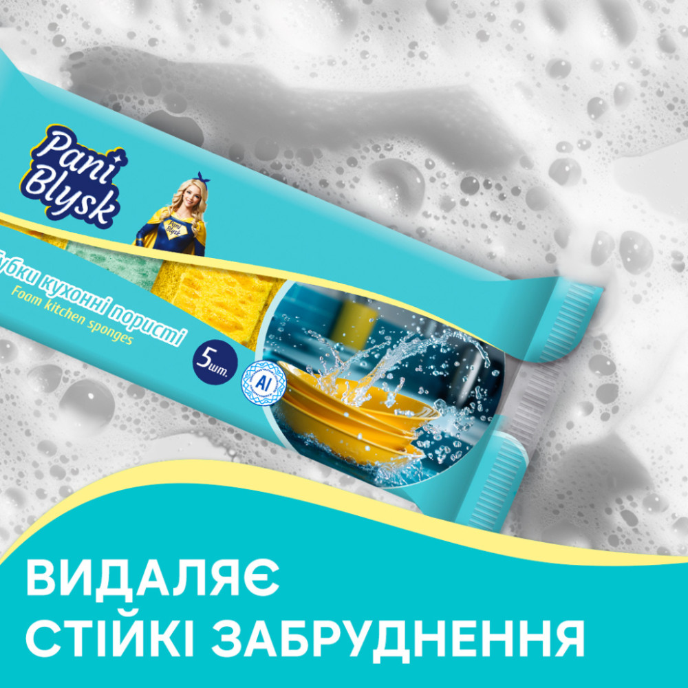 Губки кухонні Pani Blysk Пористі 5 шт. (4823071661194)