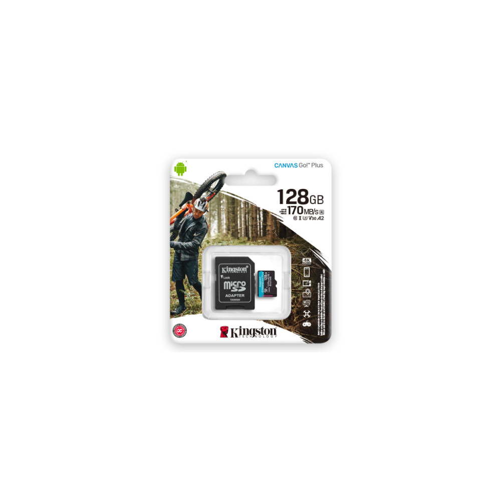Карта пам'яті Kingston 128GB microSDXC class 10 UHS-I U3 A2 Canvas Go Plus (SDCG3/128GB)