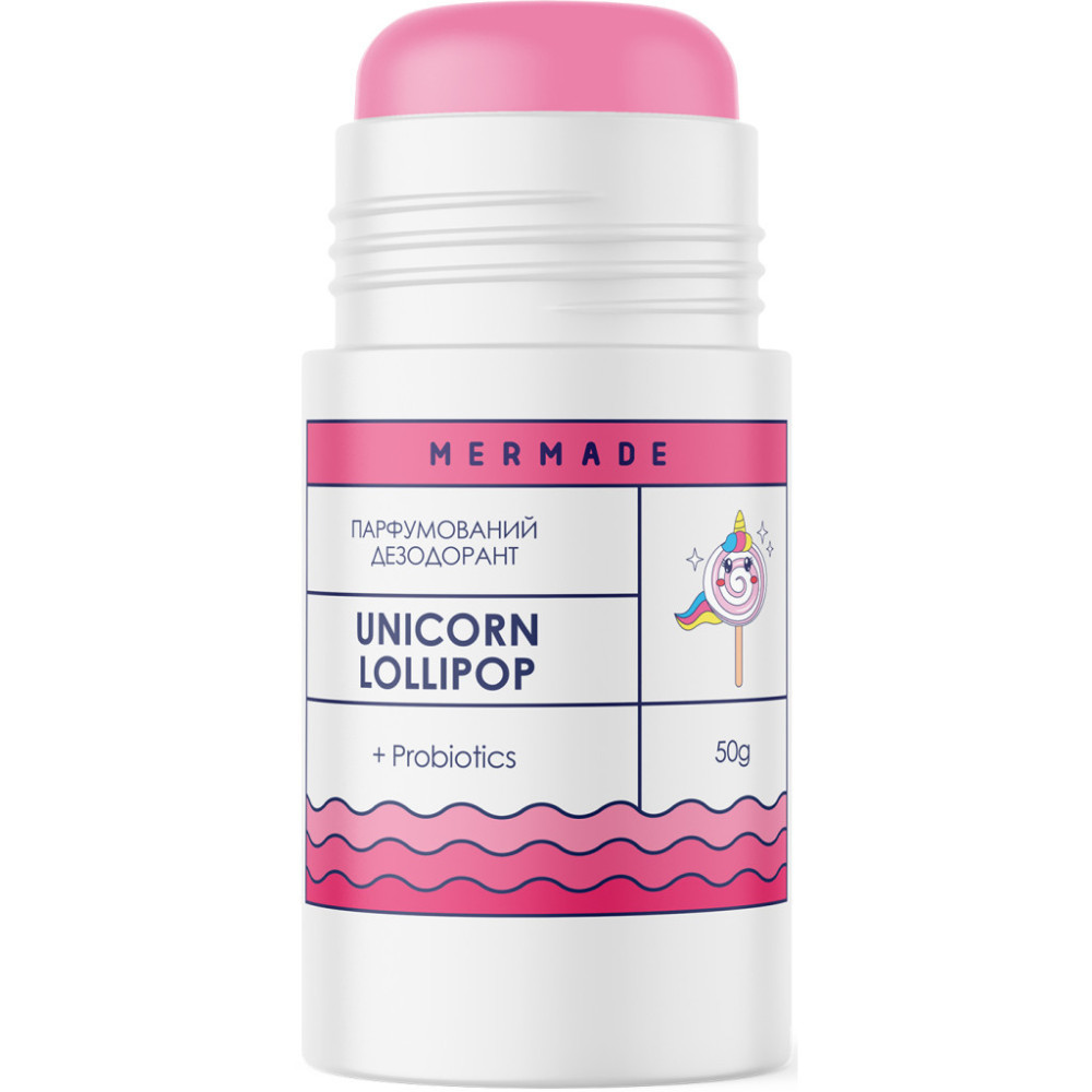 Дезодорант Mermade Unicorn Lolipop Парфумований з пробіотиком 50 г (4820241302772)