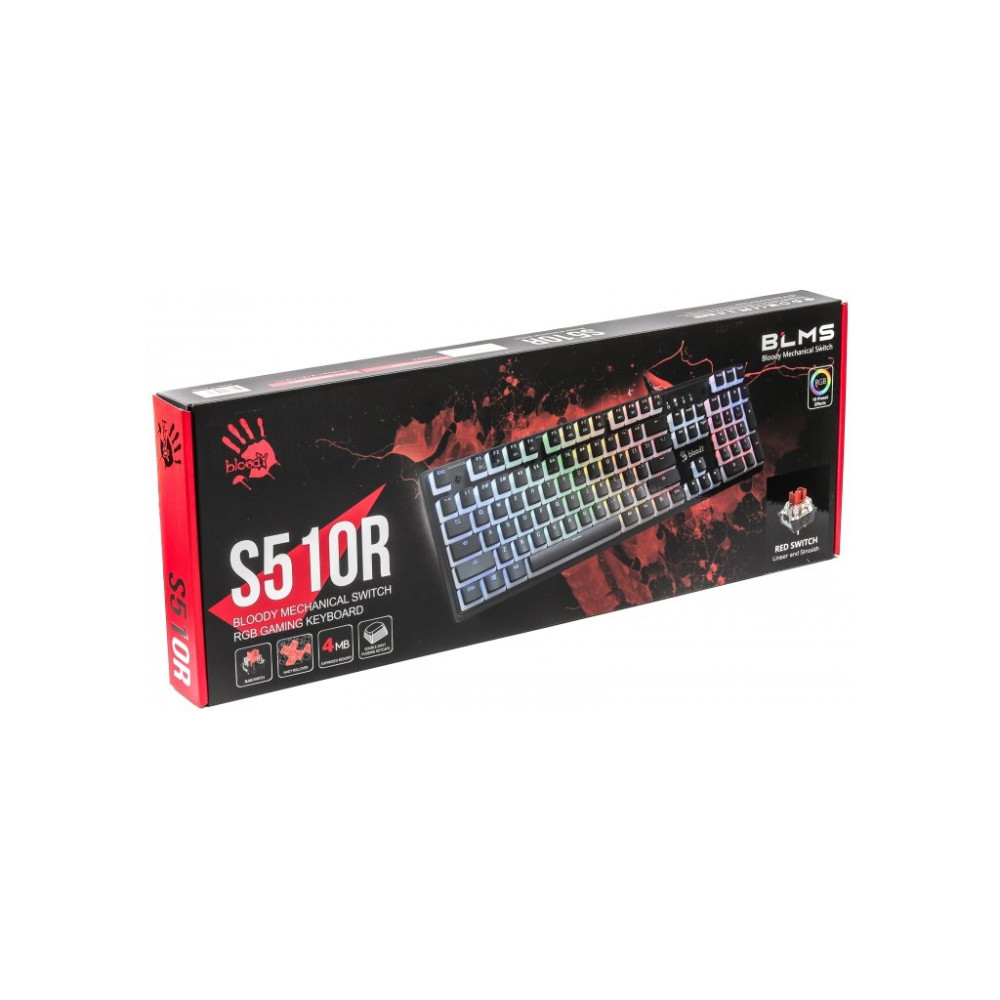 Клавіатура A4Tech Bloody S510R RGB BLMS Switch Red USB Pudding Black (4711421981736)