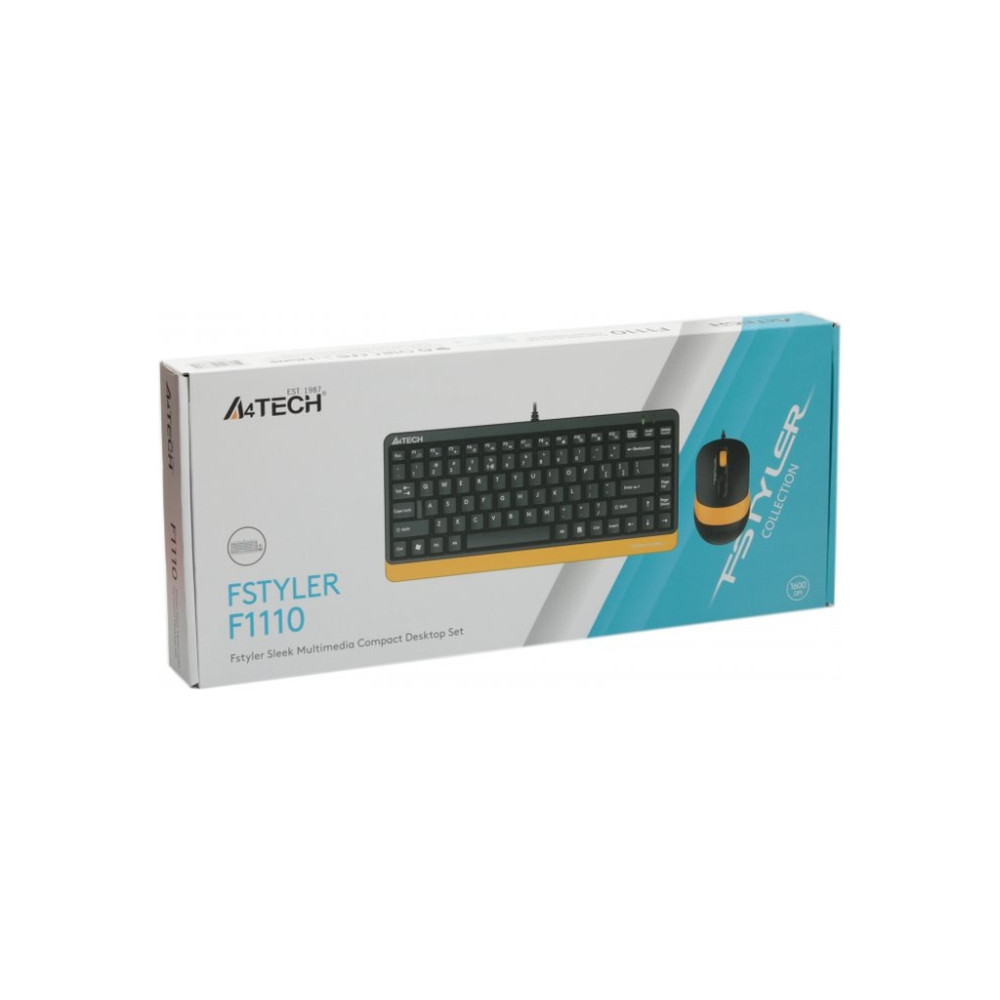 Комплект A4Tech F1110 USB Bumblebee (4711421987615)