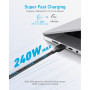 Дата кабель USB-C to USB-C 0.9m 240W nylon 310 black Anker (A81D5H11) Дата кабель USB-C to USB-C 0.9m 240W nylon 310 black Anker (A81D5H11)