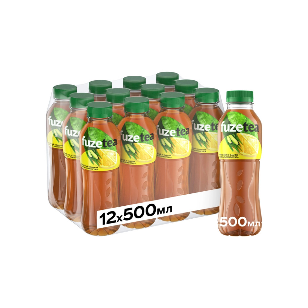 Напій Fuzetea Чай холодний чорний Зі смаком лимона та лемонграса 500 мл (5449000235947)