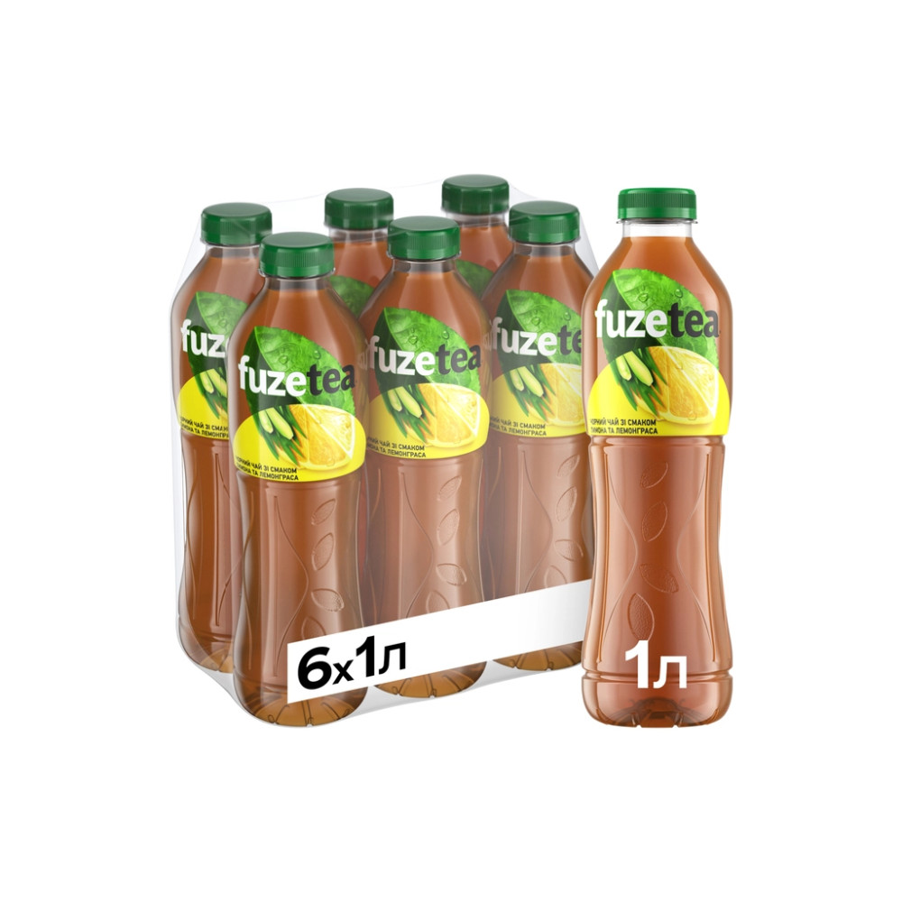 Напій Fuzetea Чай холодний чорний Зі смаком лимона та лемонграса 1 л (5449000236241)