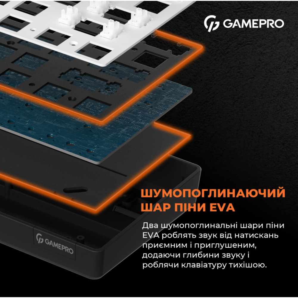 Клавіатура GamePro MK130R Hot-Swap Red Swich RGB USB UA Black (MK130R)