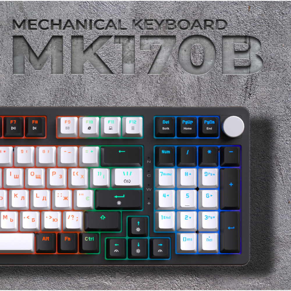Клавіатура GamePro MK170B Hot-Swap Red Swich RGB USB UA Black (MK170B)