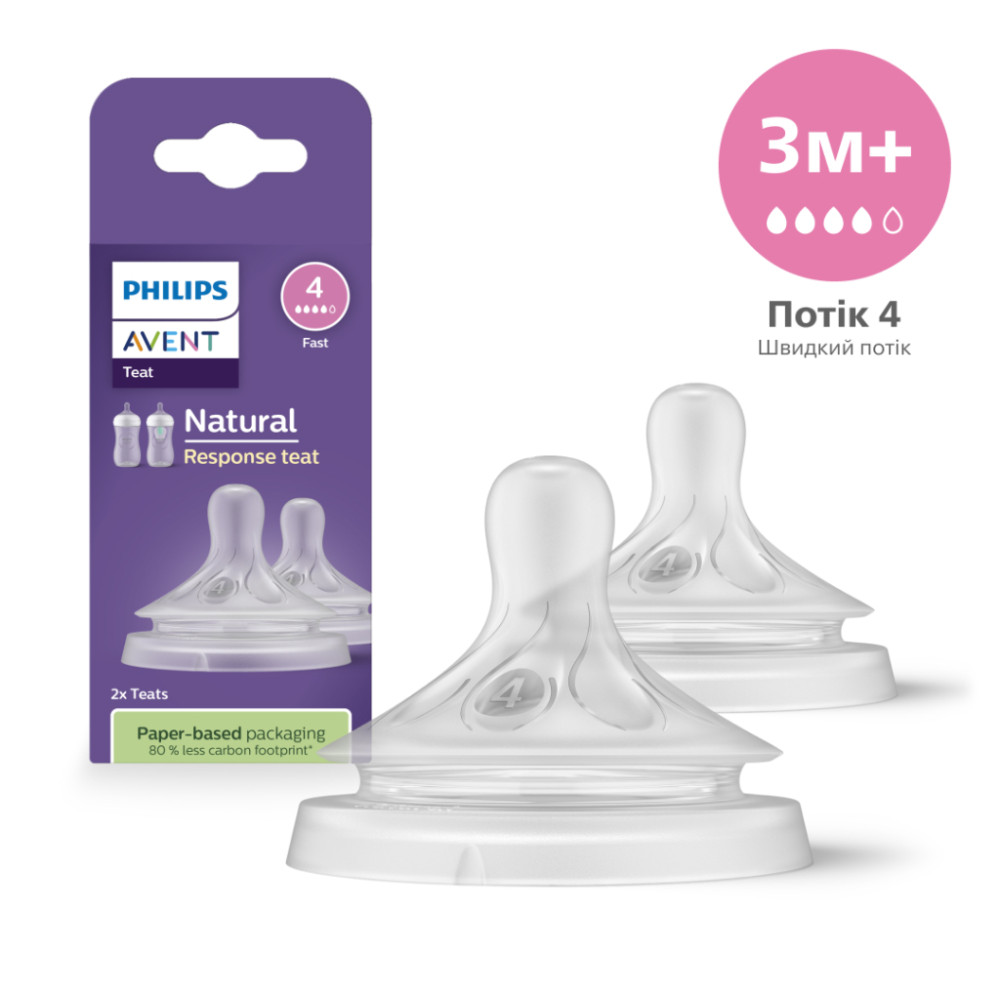 Соска Philips AVENT Natural середній потік 3+ міс 2 шт (SCY964/02)