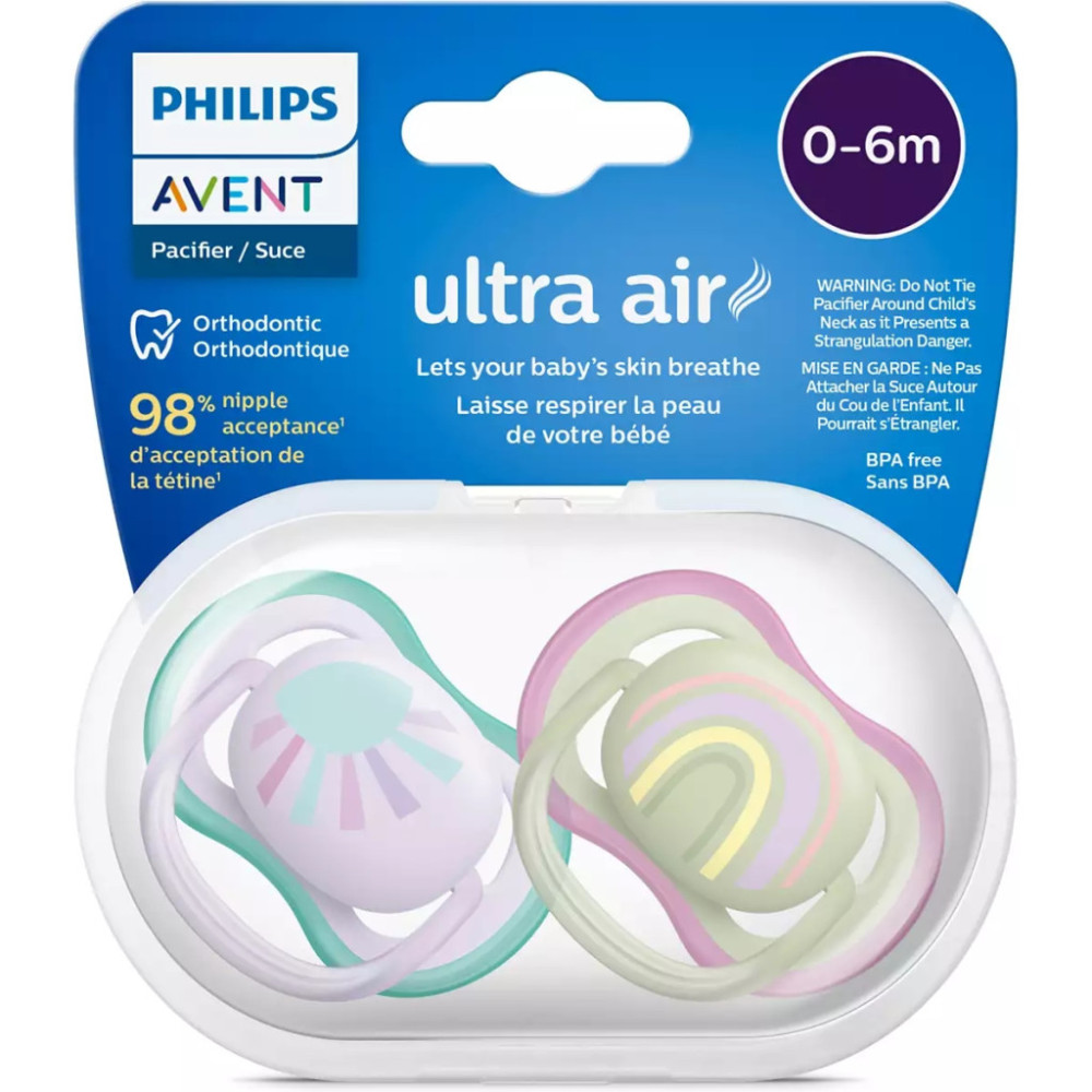 Пустушка Philips AVENT Ultra Air, 0-6 міс. 2 шт (SCF085/59)
