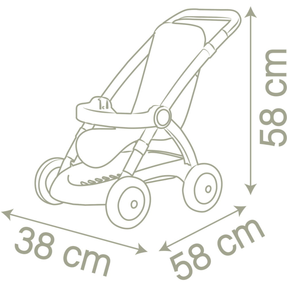 Коляска для ляльок Smoby Baby Nurse Прогулянка з кошиком Рожева пудра (254018)