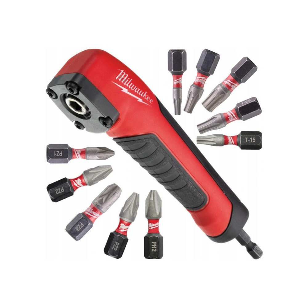 Насадка кутова Milwaukee SHOCKWAVE + 10 бит 25 мм (4932471274)