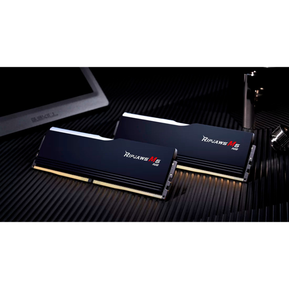Модуль пам'яті для комп'ютера DDR5 64GB (2x32GB) 6000 MHz Ripjaws M5 RGB Matte Black G.Skill (F5-6000J3238G32GX2-RM5RK)
