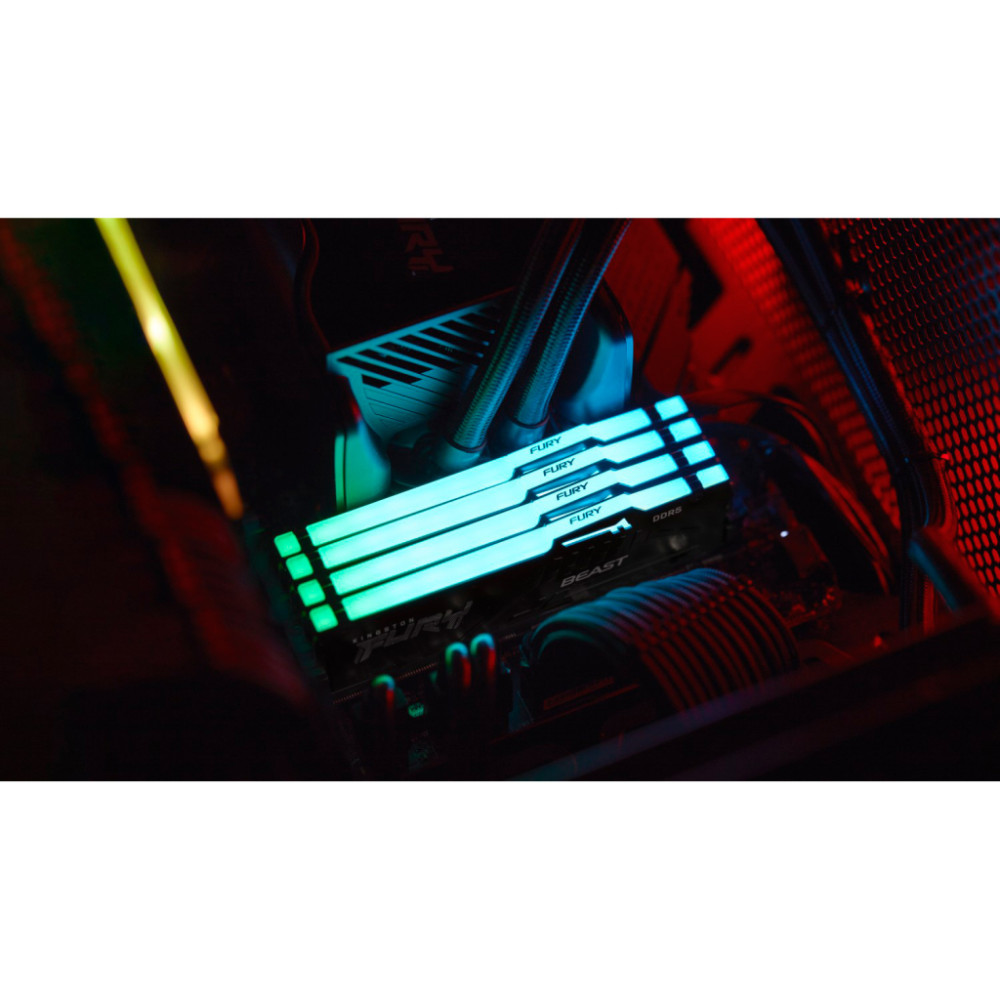Модуль пам'яті для комп'ютера DDR5 32GB 5600 MHz Beast RGB EXPO Black Kingston Fury (ex.HyperX) (KF556C40BB2A-32)