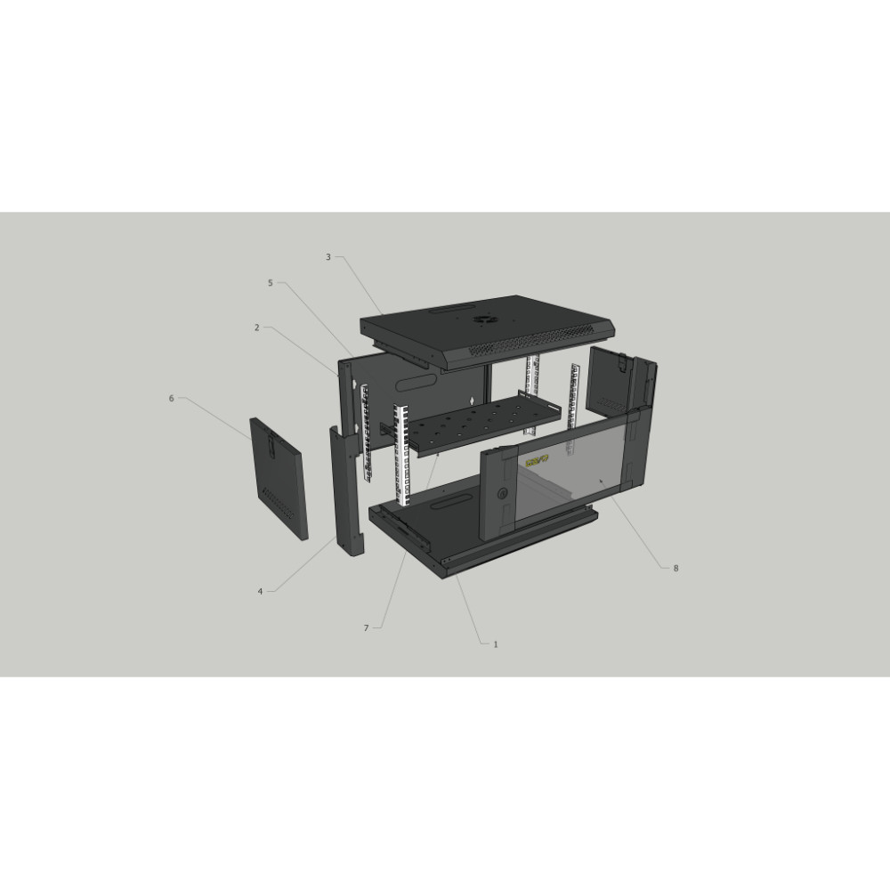 Шафа настінна GEAR 4U 19'' 600x600x240 мм, black (GWMSN-4U-600-600)