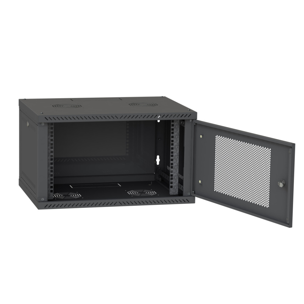 Шафа настінна Ipcom 4U, 600*350, перфорація, RAL9005 (СН-4U-060х035-ДП-9005)