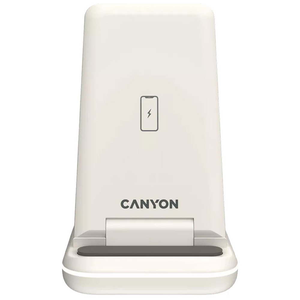 Зарядний пристрій Canyon WS-304 Foldable 3in1 Wireless charger Cosmic Latte (CNS-WCS304CL)