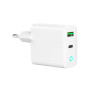 Зарядний пристрій Gembird 1xUSB-A + 1 Type-C (PD20Вт + QC3.0 18Вт) white (TA-UC-PDQC20L-W-01) Зарядний пристрій Gembird 1xUSB-A + 1 Type-C (PD20Вт + QC3.0 18Вт) white (TA-UC-PDQC20L-W-01)