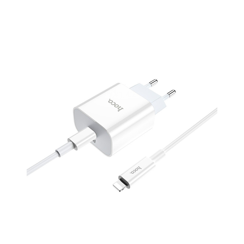 Зарядний пристрій HOCO C76A Plus Speed Source USB-C PD20W + cable USB-C to Lightning White (6931474746924)