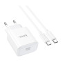 Зарядний пристрій HOCO C76A Pro Majestic USB-C PD30W + cable USB-C to USB-C White (6942007616324) Зарядний пристрій HOCO C76A Pro Majestic USB-C PD30W + cable USB-C to USB-C White (6942007616324)