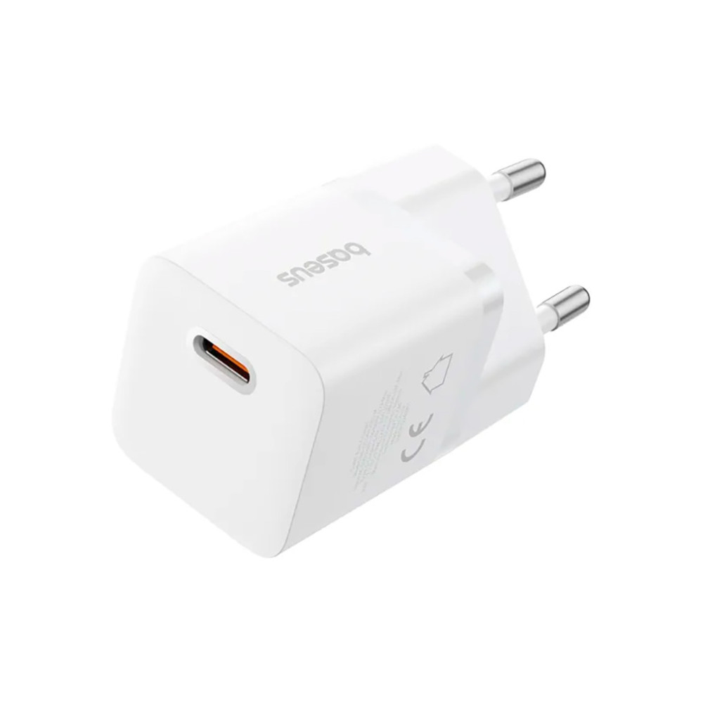 Зарядний пристрій Baseus GaN5 Fast Charger USB-C 25W + Cable Type-C 100W white (P10110909213-01)