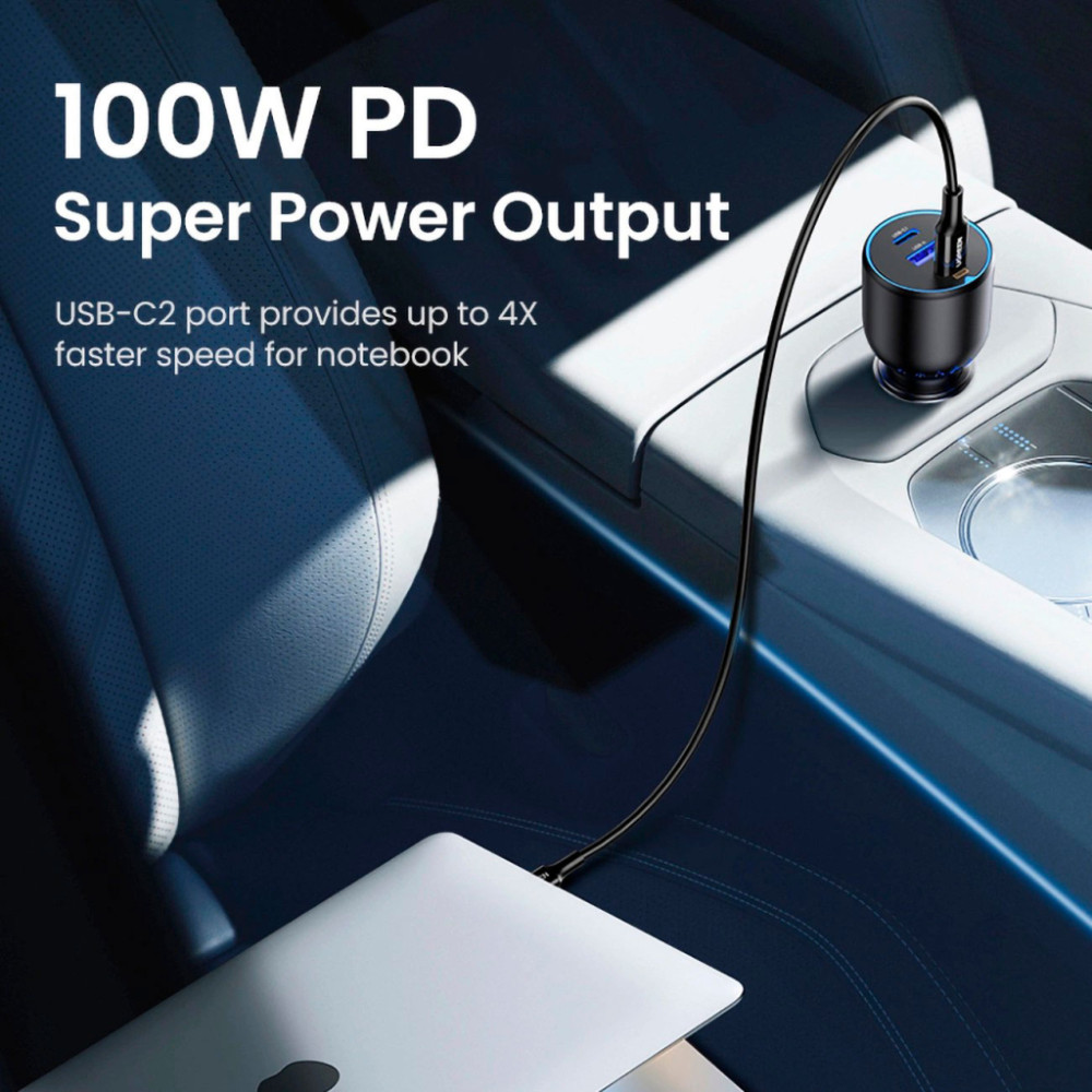 Зарядний пристрій Ugreen 3xUSB 130W (2xUSB-C+USB-A) QC 3.0 black (CD293) (90413)
